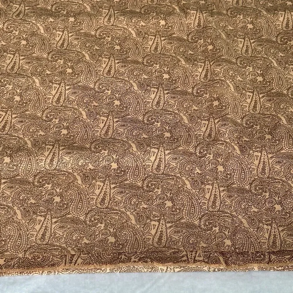 OOP Two-Tone Brown Paisley Fabric Cotton Quilting Fabric Blender  BTY